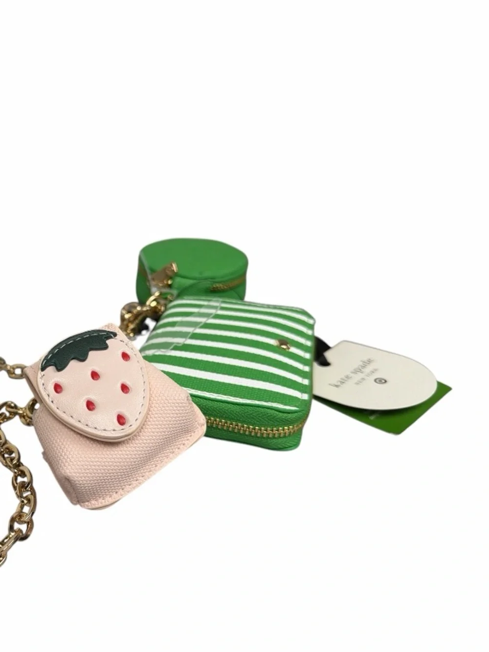 Kate Spade x Target Green Stripe Mini Crossbody Wallet Pouch Set NWT - Picture 4 of 8
